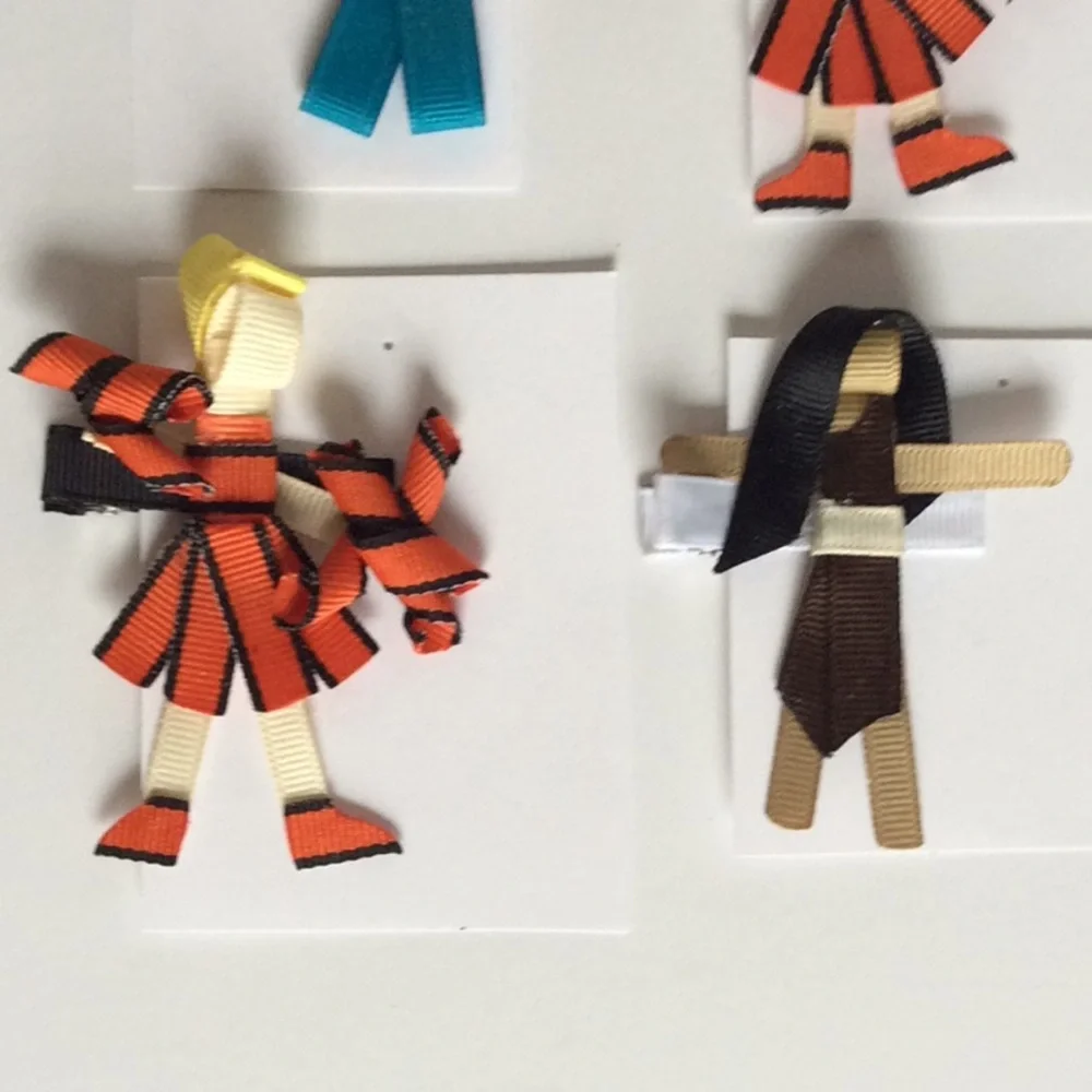 Handmade Hair People Figure Brats For Barrettes, etc. New Set of 9